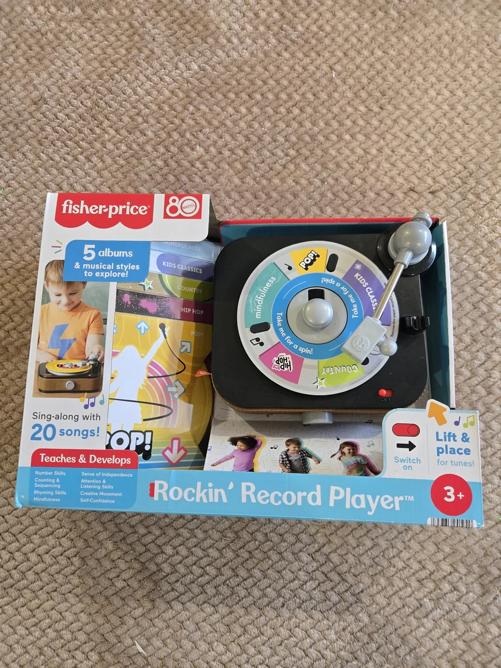 Fisher-Price Rockin' Record Player Toy - Black & White